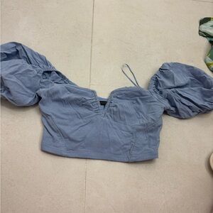 Fashion Nova Light Blue Crop Top